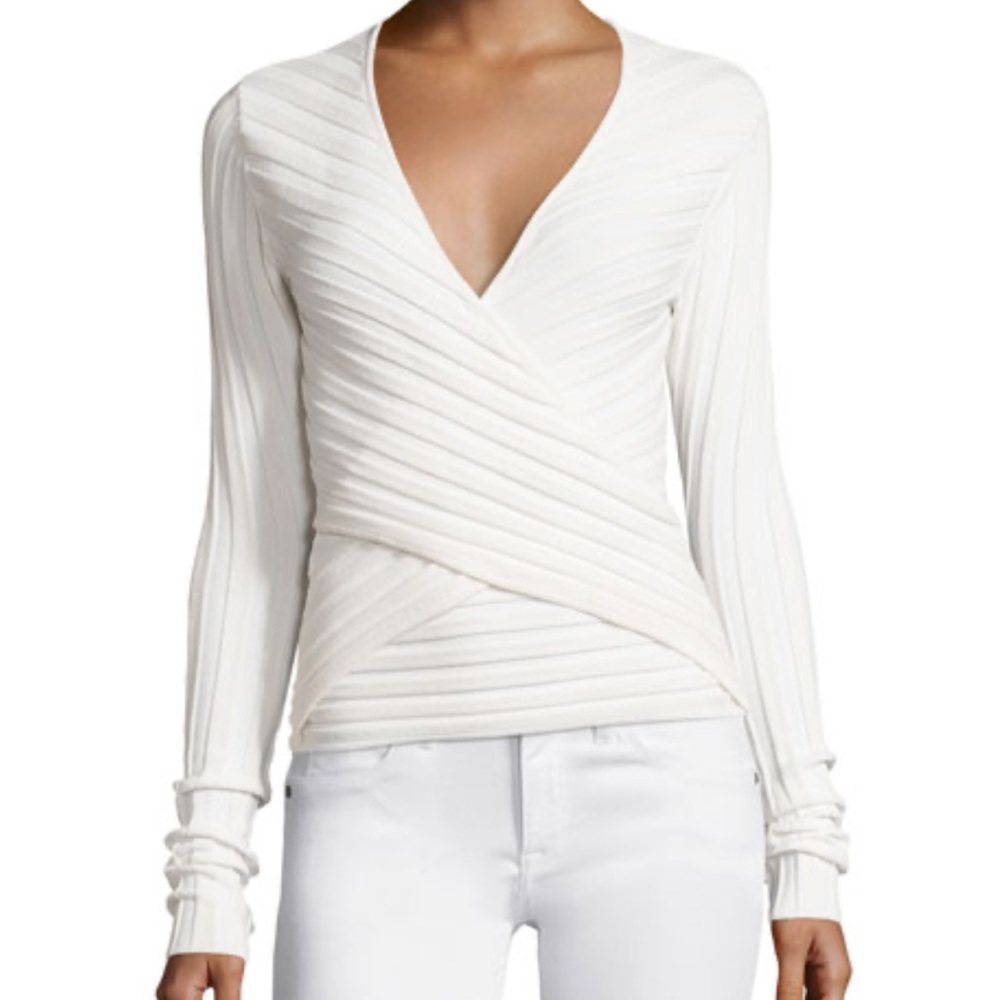 Cinq A Sept Titania Open-Back Ribbed Knit Top